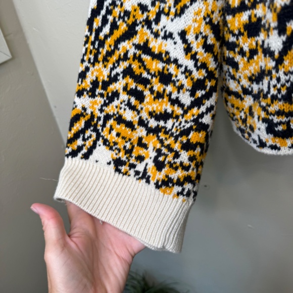 Rachel Comey Animal Print Wide Long Sleeve Wool Blend Stretch Fall Knit Sweater - Picture 10 of 14